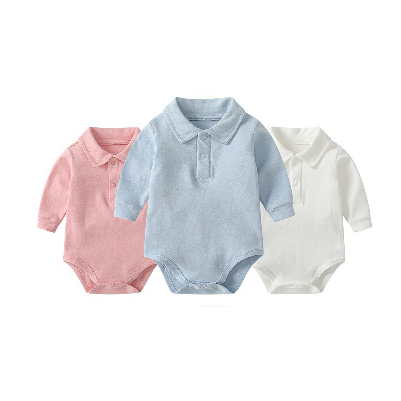 Romper Onesie Baby - 베이비 폴로 칼라 바디수트 100% 면