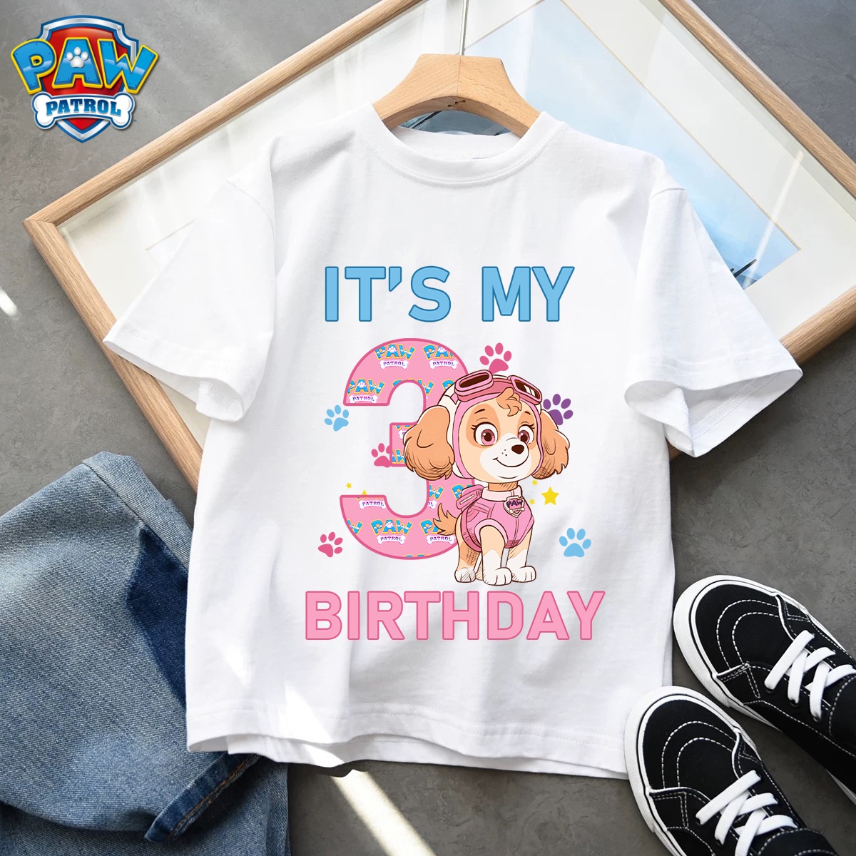 Baby Clothing Gifts - Paw Patrol 아동복 만화 애니메이션 Skye