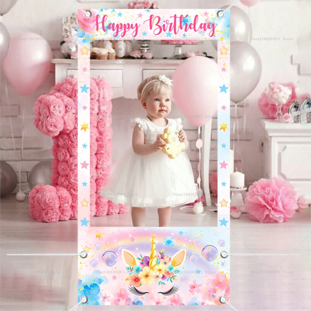 Baby Clothing Easter - 유니콘 테마 사진 부스 프레임 소품