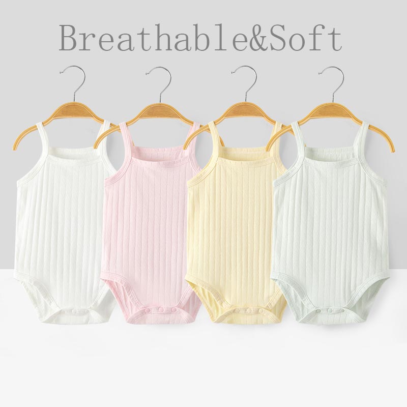 Bamboo Bodysuit Baby - 부드럽고 통기성 코튼 여름 민소매 아기