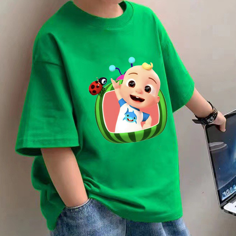 Baby Clothing For Girls - Cocomelons 베이비 티셔츠 애니메이션 코튼 반팔
