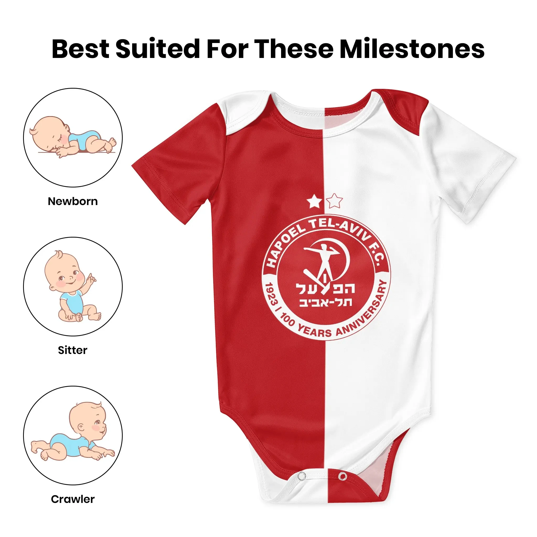 Hapoel Tel Aviv 베이비 바디 슈트 유니섹스 - Romper Onesie Baby 리뷰 및 가격