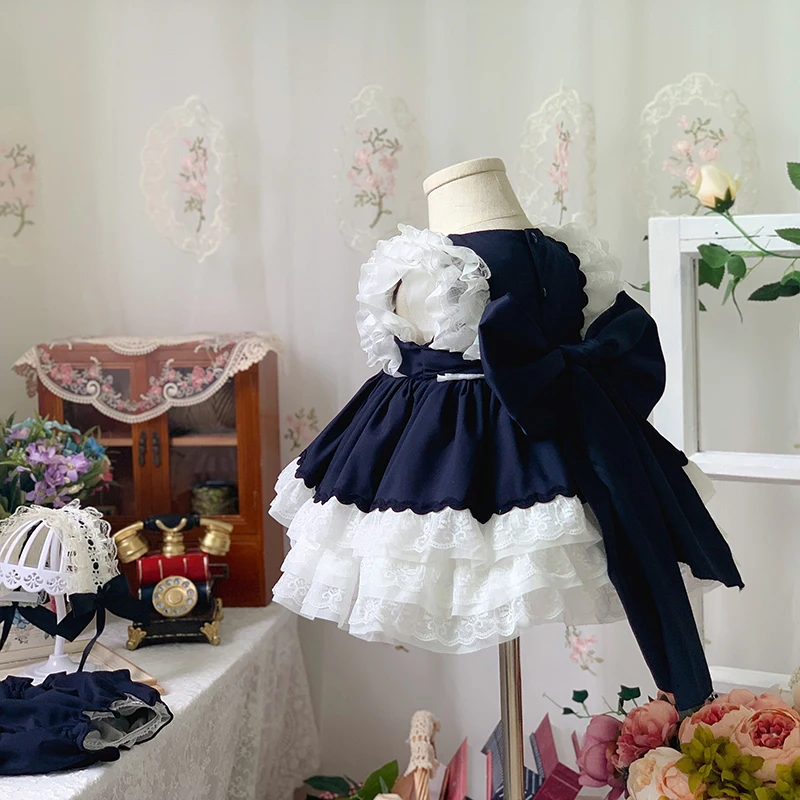 아기 의류 스페인어 빈티지 로리타 볼 가운 레이스 보우 - Baby Clothing Easter 리뷰 및 가격