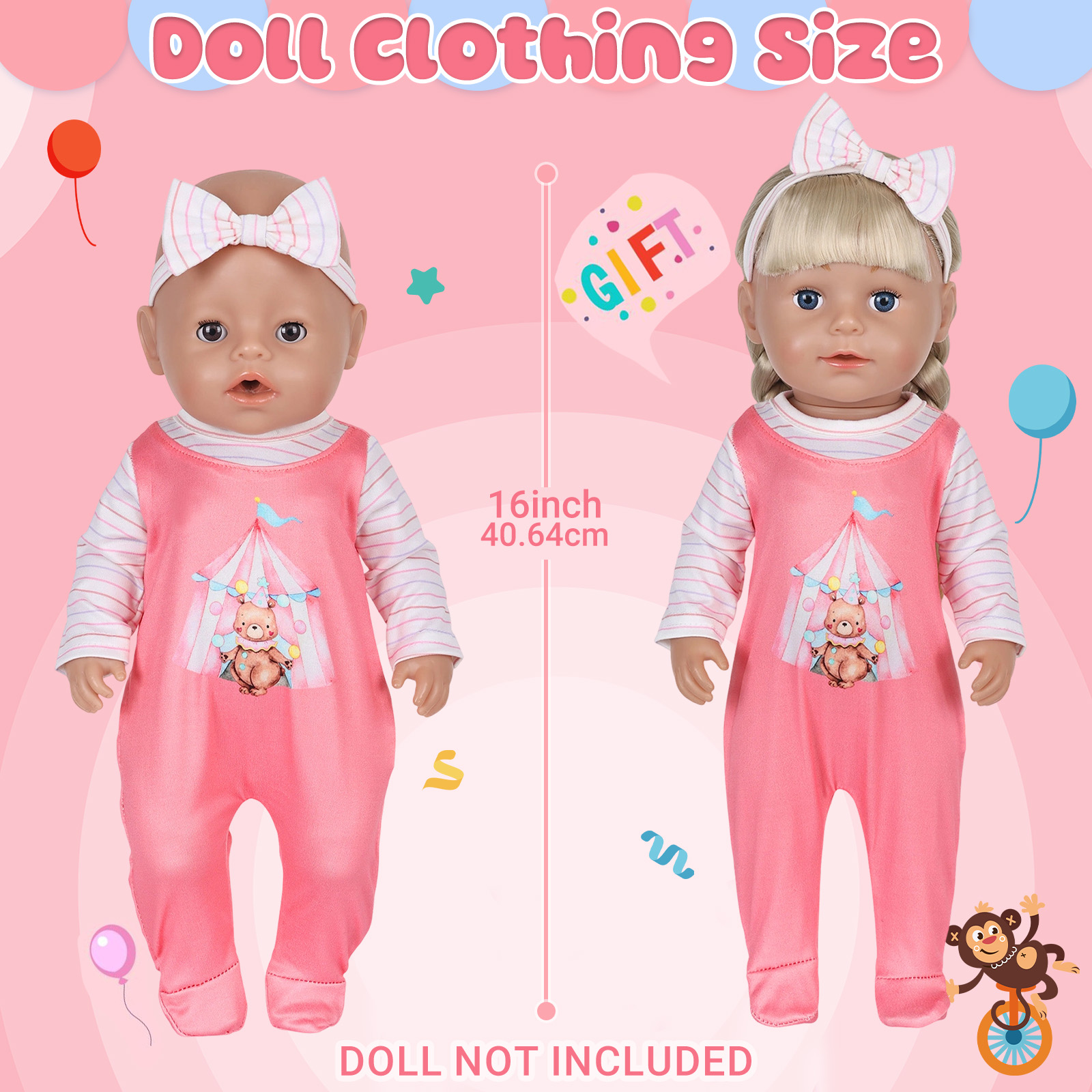 16-18 인치 40-45cm 베이비 인형 서커스 패턴 - Baby Clothing Gifts 리뷰 및 가격