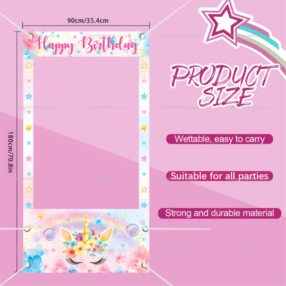 유니콘 테마 사진 부스 프레임 소품 소녀 신생아 1 생 - Baby Clothing Easter 리뷰 및 가격