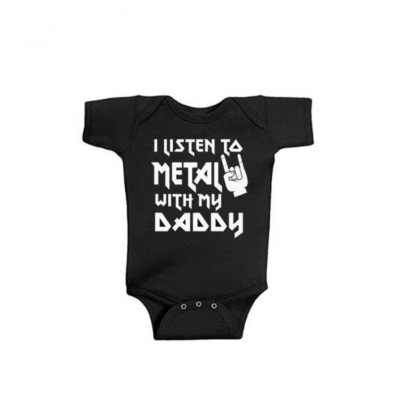 나는 아빠와 엄마와 함께 금속을 듣고 재미있는 신생아  - Romper Onesie Baby 리뷰 및 가격
