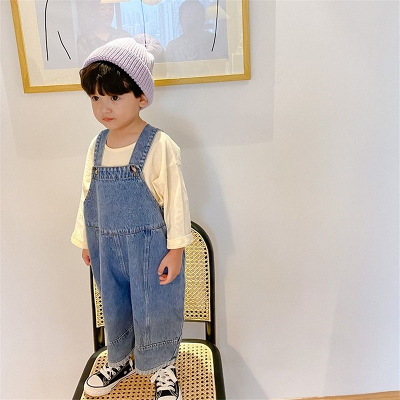 아동용 루즈한 와이드 레그 팬츠, 데님 멜빵, 외출용  - Baby Overall Denim 리뷰 및 가격