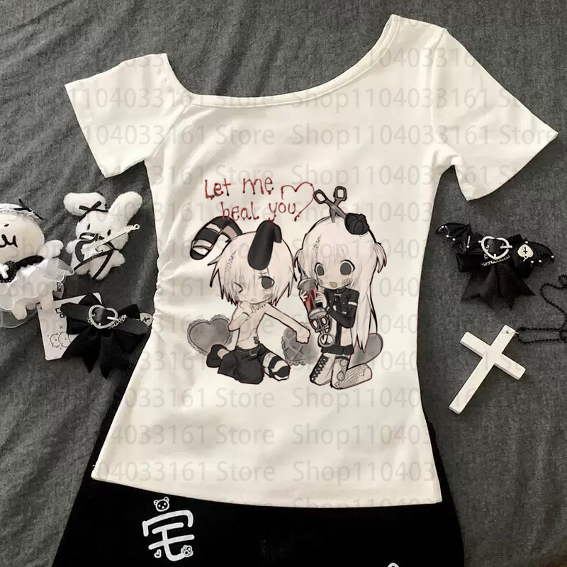 애니메이션 소녀 Y2k 티셔츠 고딕 베이비 티셔츠 Y2 - Baby Y2K Clothing 리뷰 및 가격