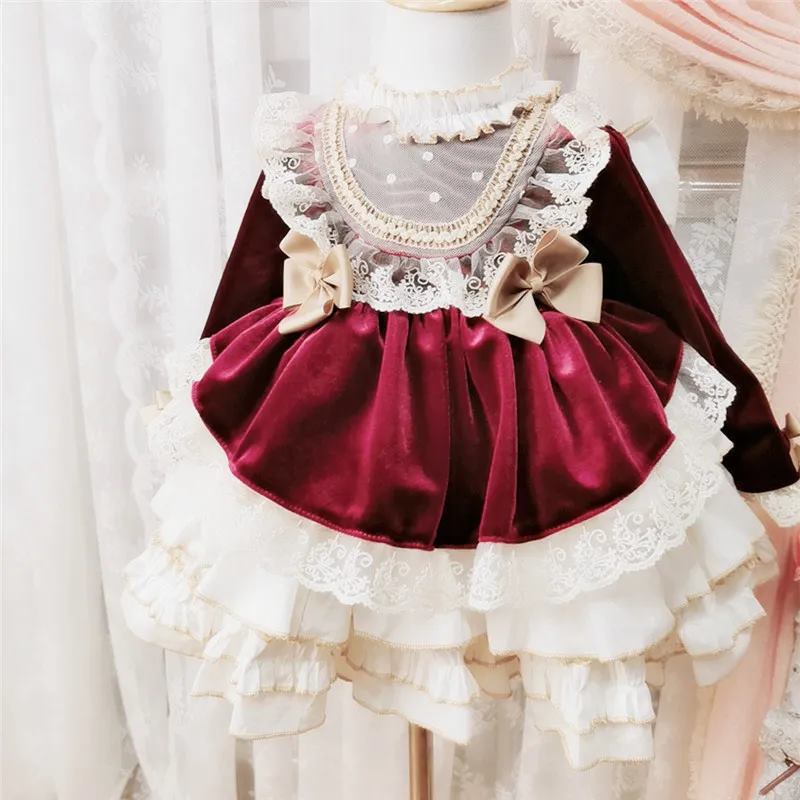 여자 아기 파티 드레스 새로운 스페인어 빈티지 로리타  - Baby Clothing Easter 리뷰 및 가격