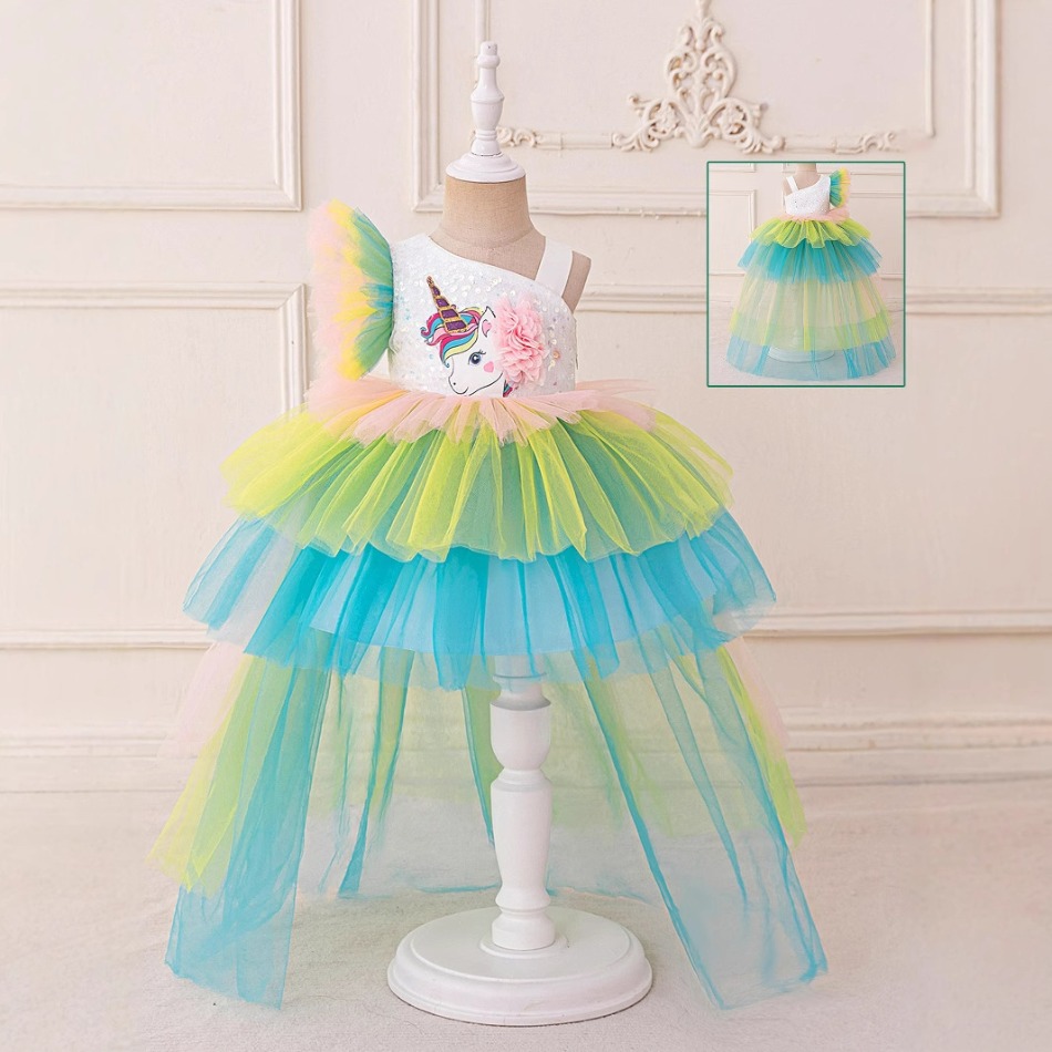 레인보우 유니콘 베이비 파티 소녀 드레스 스팽글 유니콘 - Baby Clothing For Girls 리뷰 및 가격