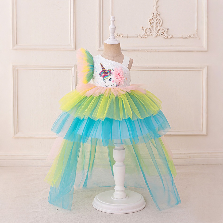 레인보우 유니콘 베이비 파티 소녀 드레스 스팽글 유니콘 - Baby Clothing For Girls 리뷰 및 가격