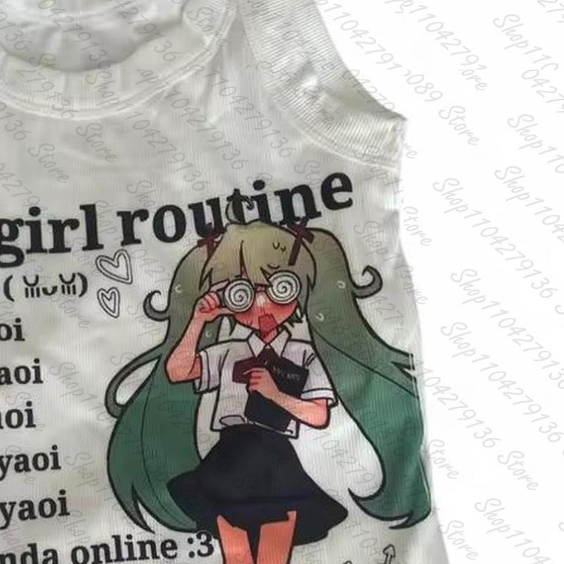 탑 무헤르 탱크탑 & 캐미솔 프린트 크롭탑 의류 그런지 - Baby Y2K Clothing 리뷰 및 가격