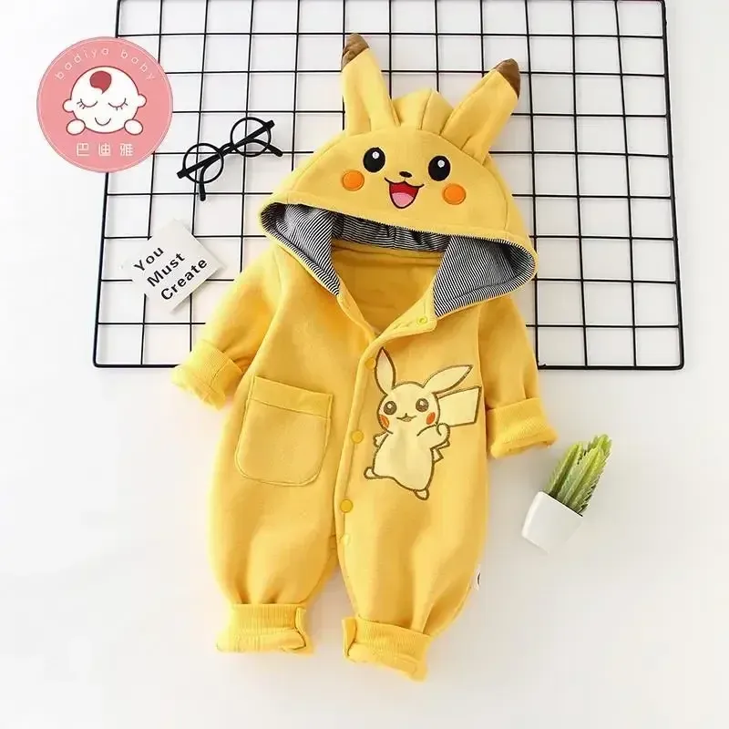 만화 포켓 몬스터 아기 잠옷 신생아 귀여운 겨울 긴팔  - Romper Onesie Baby 리뷰 및 가격
