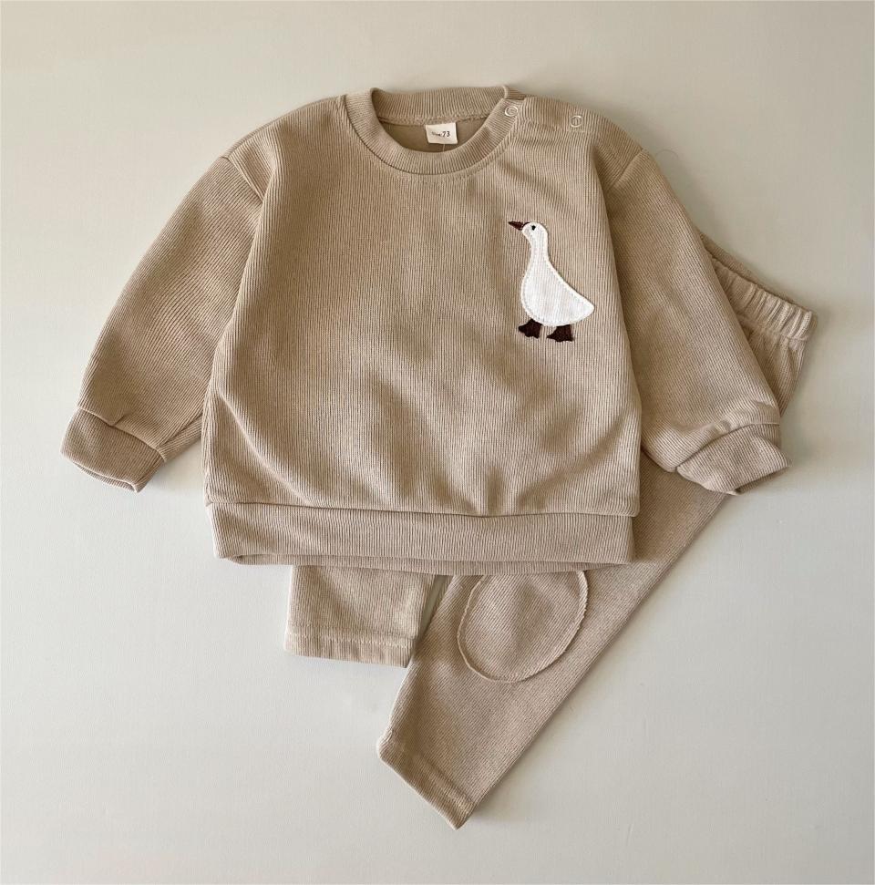 신생아 여아 남아용 옷 세트, 작은 곰 거위 자수, O - Baby Clothing Organic 리뷰 및 가격