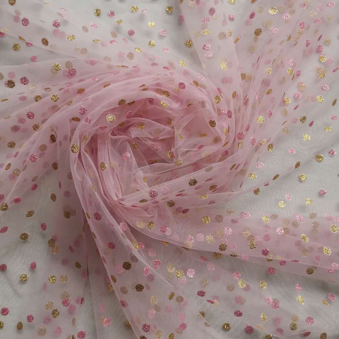 0.5M 화려한 폴카 도트 글리터 프린트 메쉬 원단 신 - Baby Clothing Organic 리뷰 및 가격